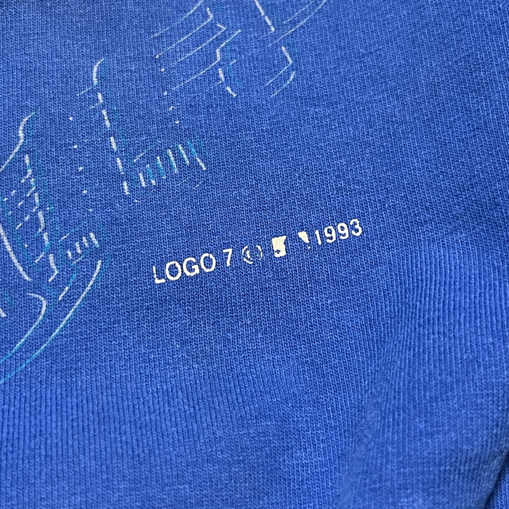 1993 Logo7 vintage 90s Toronto Blue Jays MLB baseball graphic big logo T-shirt - Picture 3 of 12